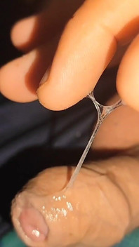 Extreme Precum From Rough Grandpa in Close up.