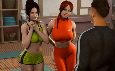 Adult Games by Andrae: Emma ve Samantha ile ep7 baştan çıkarıcı yoga - seks koçu ateşli...