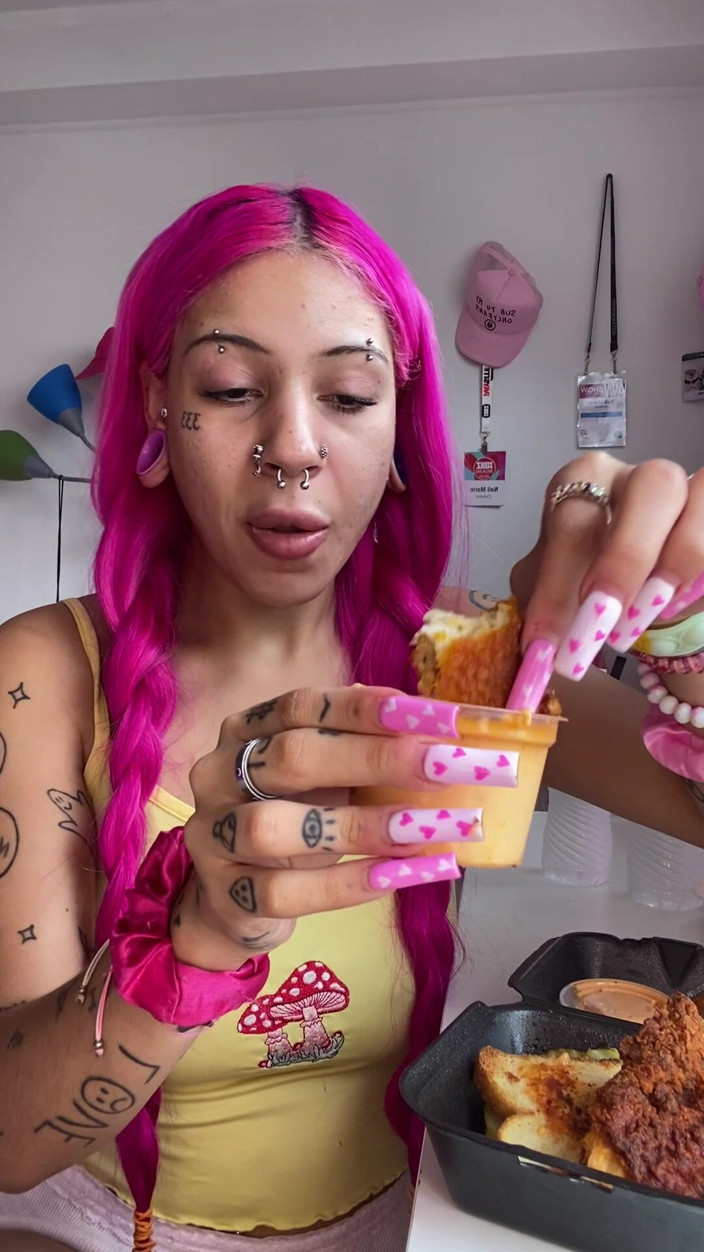 Nali Marie: Spicy Food Mukbang Overeating Facestuffing Petite Girl Eating Hot Food...