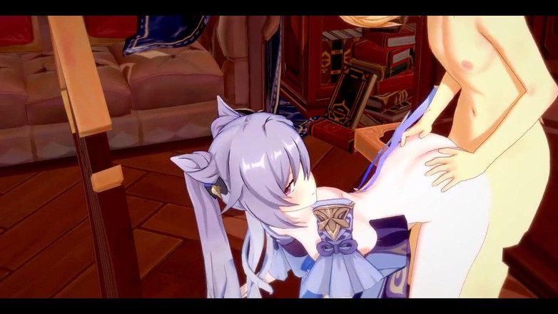 HentaiTubes: Genshin Impact Hentai - Aether X Ganyu labă și futut - japoneză asiatică...