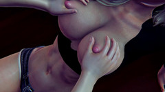 Joas22222: ホットなアマンダの3D変態 - ジーンズショートパンツでテーブルの上でからかう胸の女の子、キス、激しい胸の愛撫でオーガズムへ