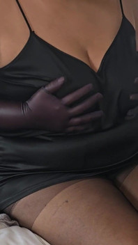 5 Inch High Heels, Stockings, Satin Nightie and Satin Gloves, Part of a Longer Video Thats Out on Friday.