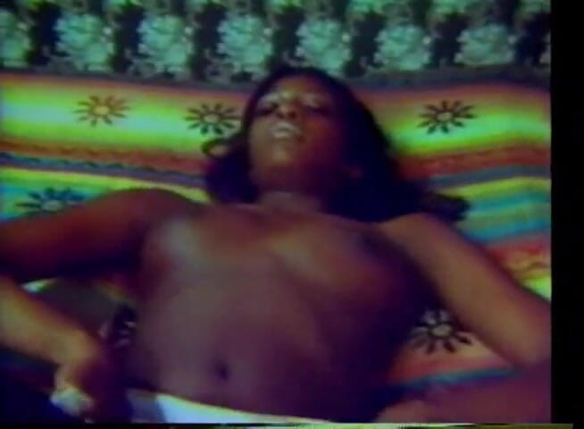 Vintage Usa: Vintage hairy pussy black girl masturbation on the bed