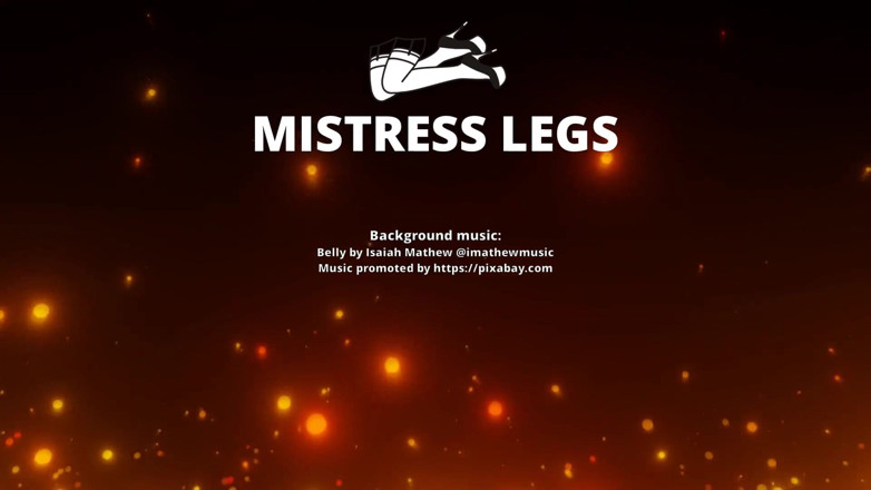 Mistress Legs: Mistress Pretty Feet in Black Pantyhose and Colored Toenails