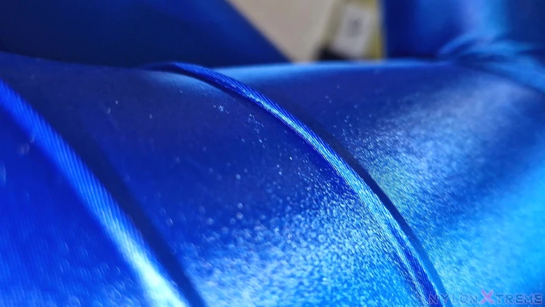 Nylon Xtreme: POV Monika Juicy Blue Zentai Workout Fitness