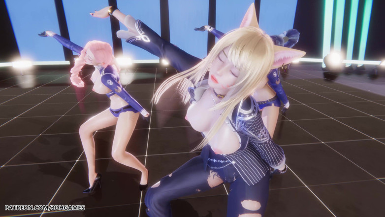 3D-Hentai Games: [mmd] Dos veces - charla que hablan Ahri Seraphine Kaisa, sexy...
