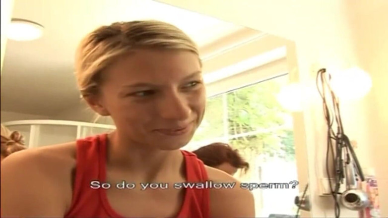 Vintage megastore: Picked up blonde slut tries the casting couch.