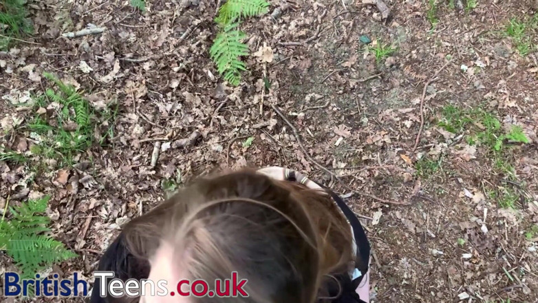 British Teens: Hot British 18 year old POV outdoor blowjob