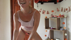 MissAnja_FH: Sudore gocciolante in rosa/ allenamento/schizzo