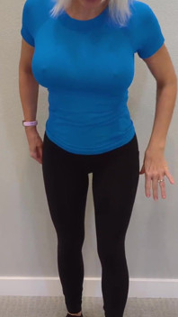 Black Yoga Pants & Blue Compression Shirt Try on