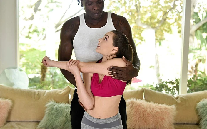 Teens love black cocks: Petite Teen Aften Opal Tempts Her Black Trainer Into Fucking...