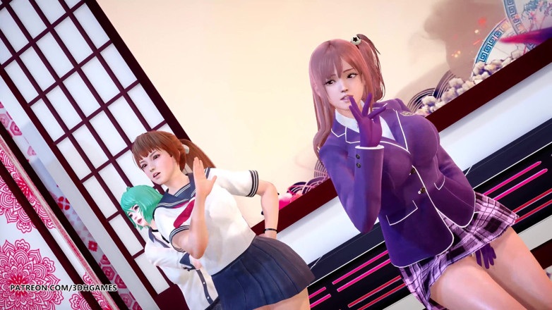 3D-Hentai Games: [MMD] 가면을 쓴 섹시한 스트립쇼 호노카, 가츠미, 타마키. 도아 핫한 댄스