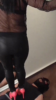 Cruel German Dom Trample Slave with Heels