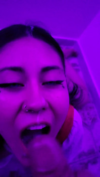 Latina Receiving Semen in Her Rich Little Mouth