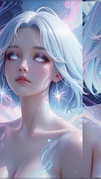 美学 ai 艺术：霓虹灯梦中的空灵裸体肖像
