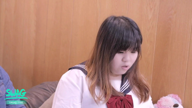 SWAG.live: Uniform Babe, Takes It All in Her Mouth.