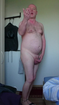 Naked, Chubby and Hard Cock