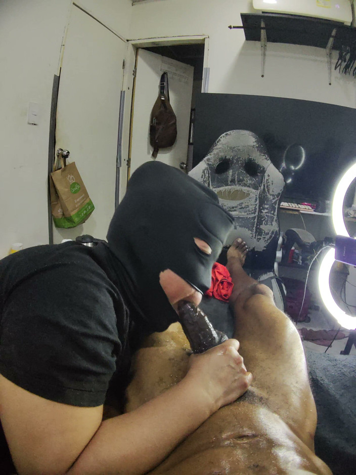 Cum-lobian dickdrainers: Throat Champ Black Mask 5
