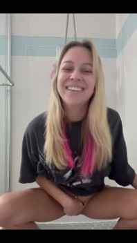 Squatting and Peeing in the Shower