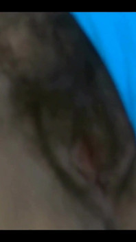 Watching on the Hairy Pussy of My Latina Wife, Beautiful While Resting on Her Bed