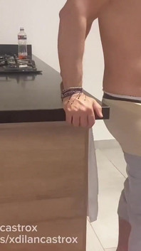 My Straight Neighbor Fucks My Gay Ass Bareback in the Kitchen and Cums Inside Creampie