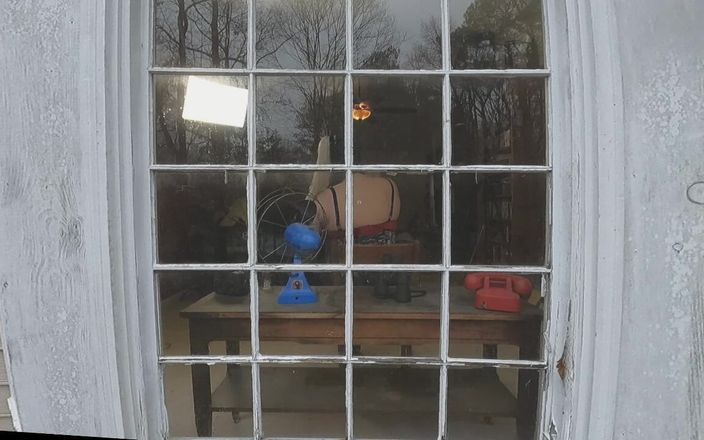 Jon Screcrow: Jon Scarecrow Peeping Tom View of Photoshoot Open Window Masturbation