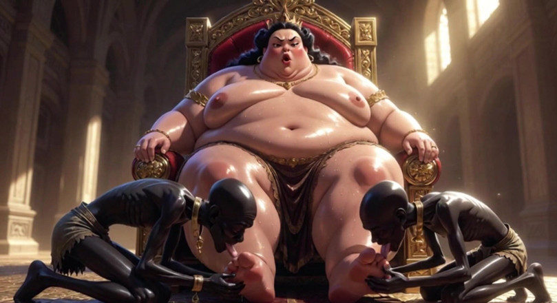 Anime Hentai: Huge BBW Mistress Foot Worship - Slaves Licking Her Feet to...