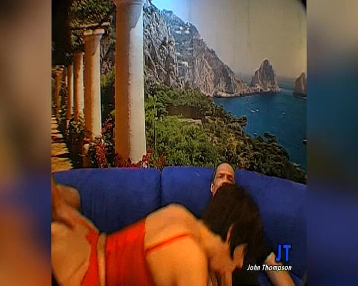 GGG John Thompson Classic Retro: Slut Gets Bukkake Facial From Multiple Bbcs in Red Lingerie
