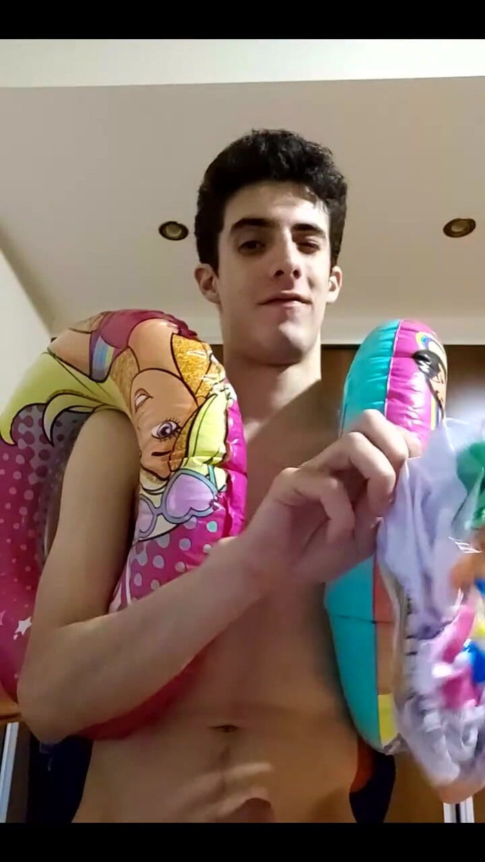 Floatie Boy: Vertical Vid - Blowing up as Much Inflatable Swimrings as I...
