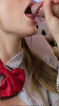 Juicy Blowjob in College Uniform