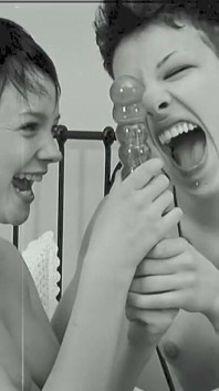 Horny Lesbian Teens Olivia and Rina with Small Tits Playing in Bedroom