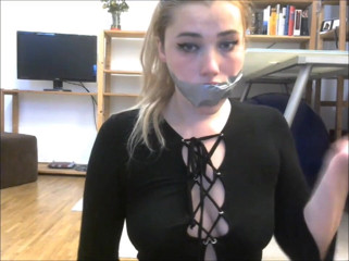 Selfgags classic: Mouth packed & tape gagged!