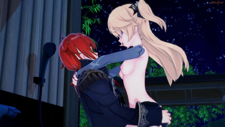 Hentai Smash: Fischl dikongkek pada dinding dan diberi creampie gaya doggy - Hentai...