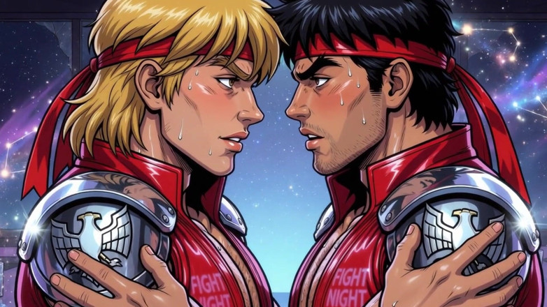 Erotic Man: Ken and Ryu Making Out (ai)