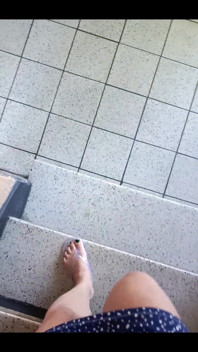Going Down the Stairs in My Clear Jelly Flipflops