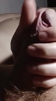 Jerking off and Rubbing a Dick Against a Tight Unshaven Pussy