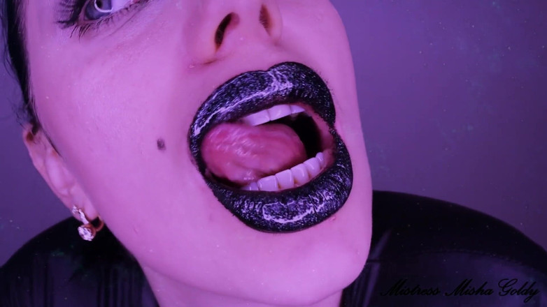 Goddess Misha Goldy: Bibir hitam berkilau dapat kawalan penuh ke atas anda! Joi...