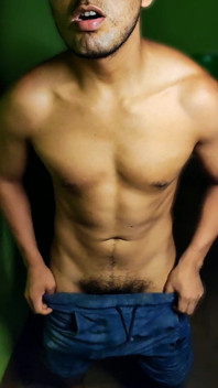 Athletic Boy Stroking His Cock