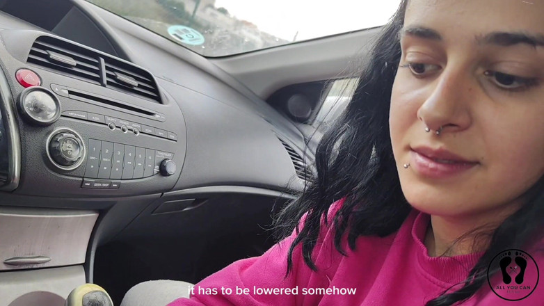 All You Can Fetish: Blowjob in a Car Nerdy Girl Cum in Mouth Rainy...