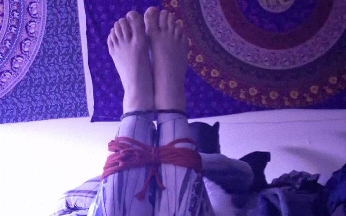 Robert48569: Solo Puppy Play Bodysuit Feet Bare. Self Bondage Rope Mask...