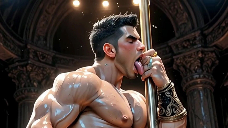 Real narrated fantasy Hentai: Muscular Gay Stripper Performs an Explicit Private Show Durin Ritual...