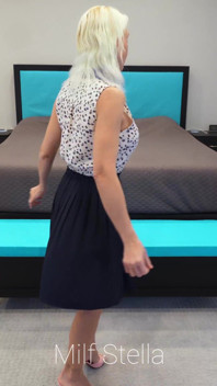 Blue Dress with Pink Mules