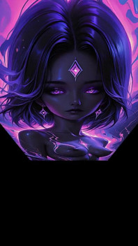 Mystic Cosmic Dewi Dengan Cahaya Mata Violet, Fantasi Gelap Ai Tayangan Slaid Seni