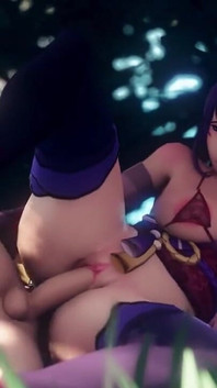 Raiden Shogun Gets Fucked in the Woods and Gets Creampied by Aether Genshin Impact Porn Sex