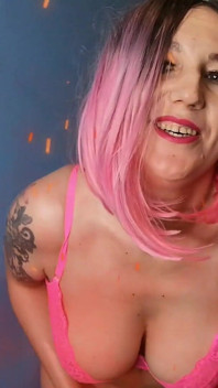 Lamdy Angela Piink Lace Lingerie Pink Thigh High Boots Body Worship POV