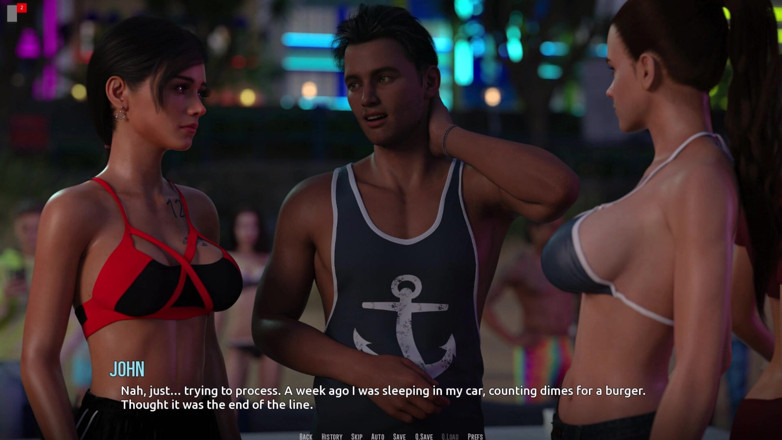 3D Cartoon Porn: Dominos Beach 21: Victory Party Start &amp; Christine's Anniversary Worry (sfw)