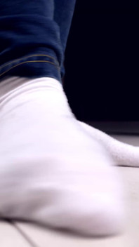 Worn White Socks POV Teasing with Her Big Feet