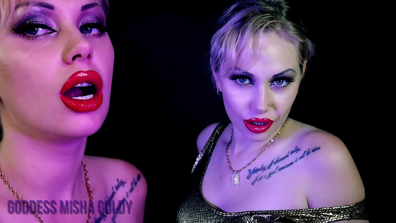 Goddess Misha Goldy: 2 pares de lábios sedutores - duplo poder de atração!