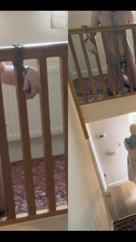 Left My Chastity Sub Chained Naked to the Bannister Upstairs on His Knees While I Went Out for a Coffee with the Girls.