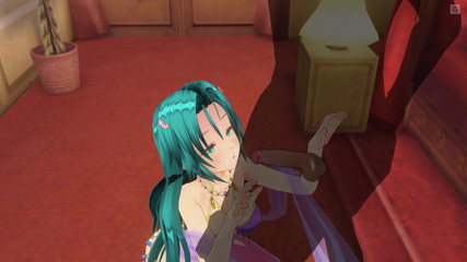 H3DC: 3D Hentai girl with blue hair touches her pussy and...